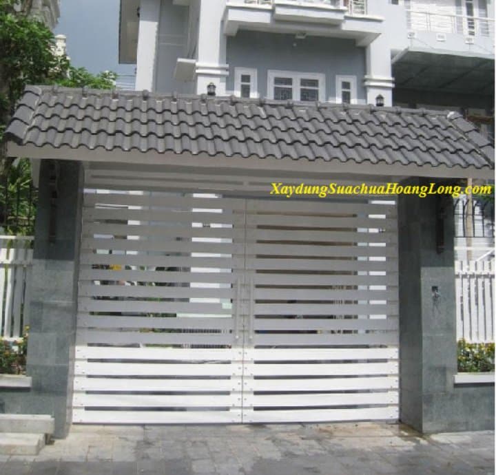 Mẫu cửa cổng sắt hộp 2 cánh